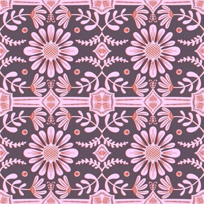 Boho Floral Pattern Pink Purple Red (original)