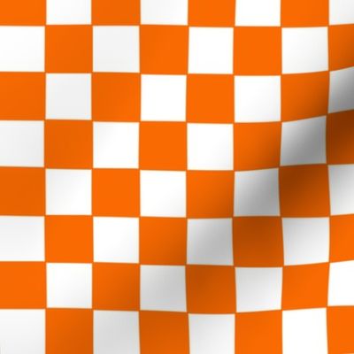 Orange and White Classic Checkerboard Pattern