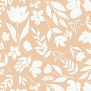 Peachy floral boho wallpaper bed linen