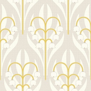 lily of the valley art deco inspired yellow cream 12 inch 