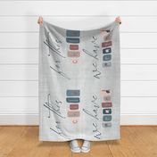 blanket 36x54 for this child writing grey linen
