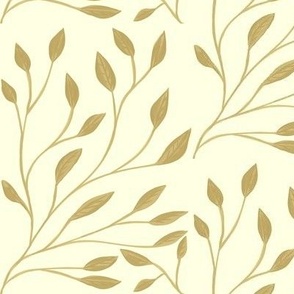 Drifting Leaves of Warm Neutrals on Light Cream - Large Scale