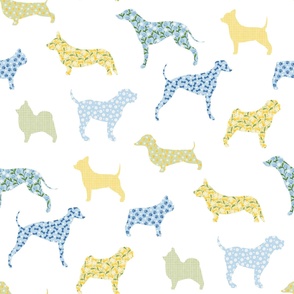 Dog Breeds Floral Silhouettes | Large Scale