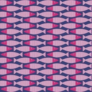 Wavy Bass - Navy Pink - Small