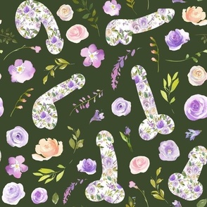 purple floral willy green