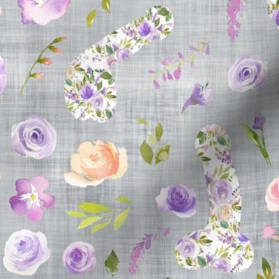 purple floral willy grey linen