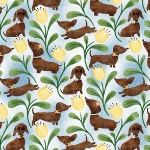Spring Floral Sausage Dogs | Small Scale