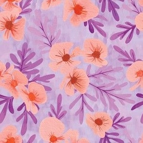 Begonia Floral | Peach and Lilac