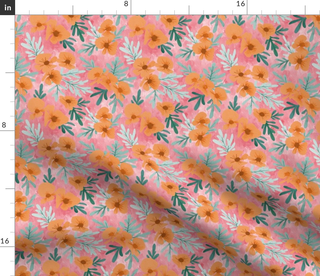 Begonia Floral | Coral and Green