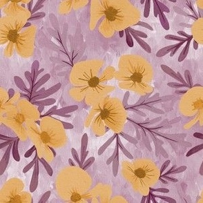 Begonia Floral | Purple and Ochre