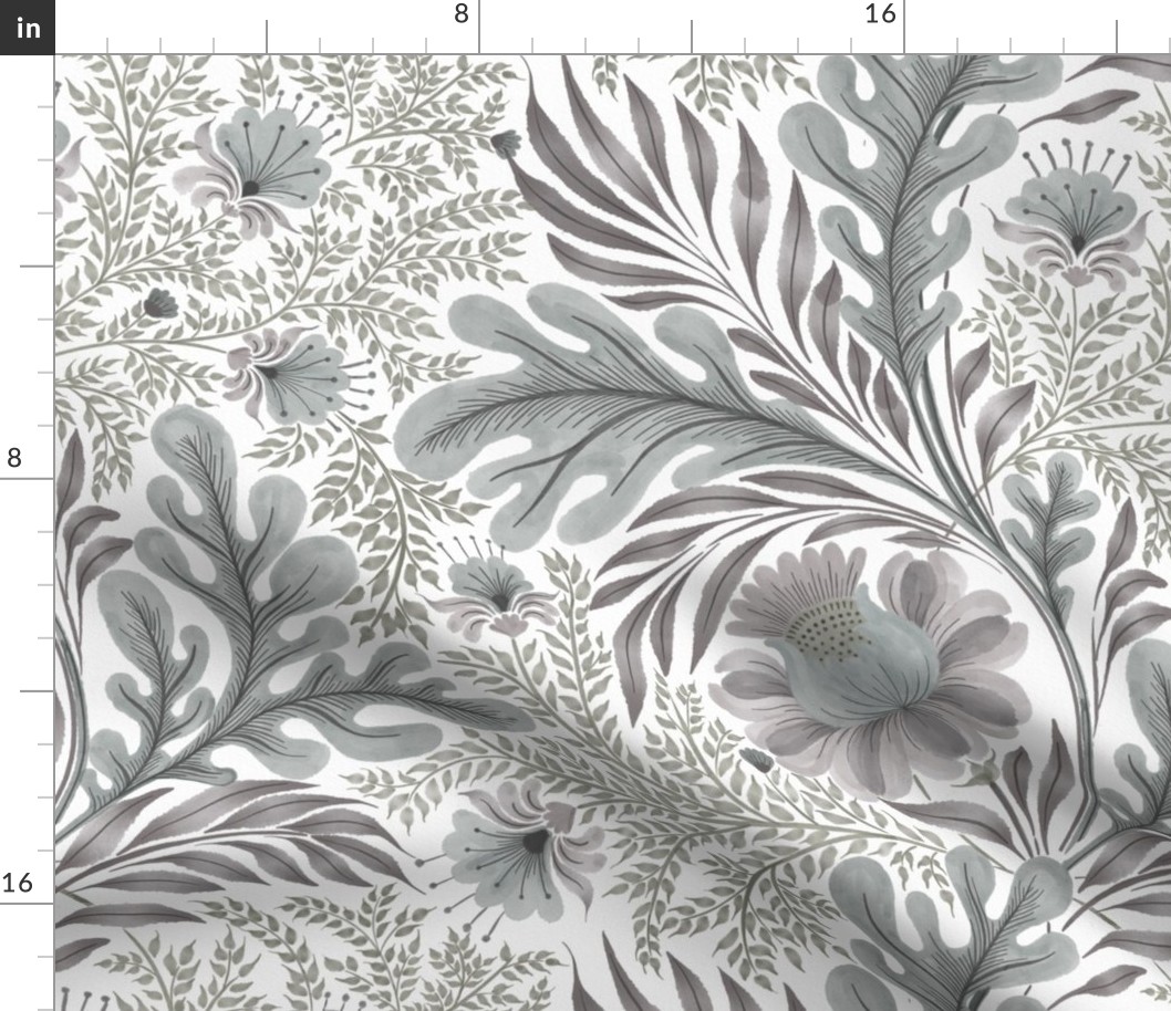 medium // Floral vine in neutral colors