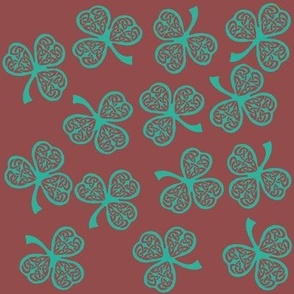 Celtic Pattern - turquoise on brown background 