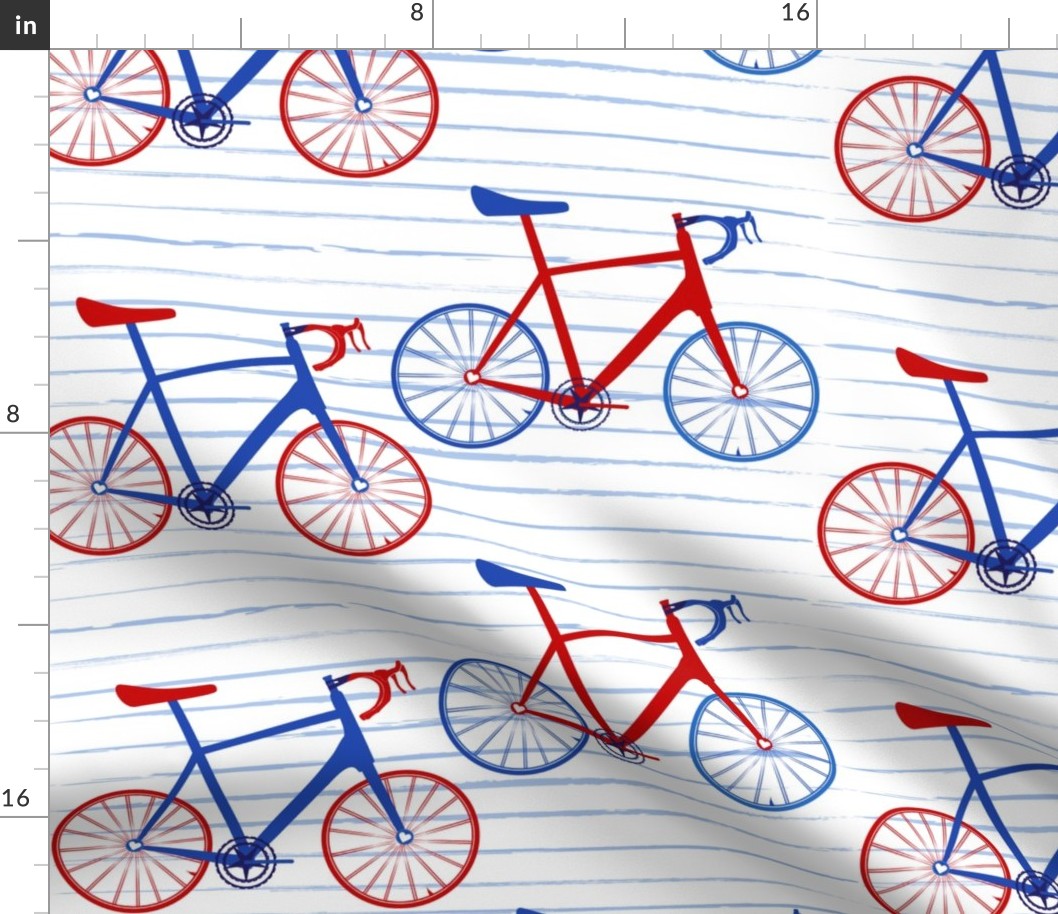 Bouncing Bikes in red, white and blue