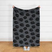 Black Lips Pop Art Black and Grey Large scale 