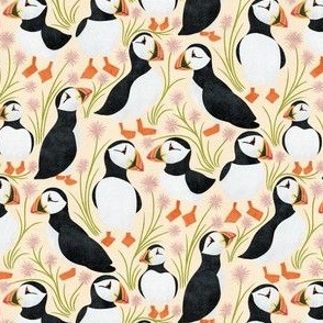 Floral Puffins | Small Scale