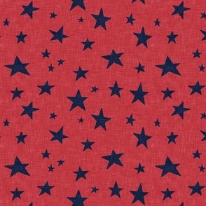 (small scale) Stars - navy/faded red - LAD22