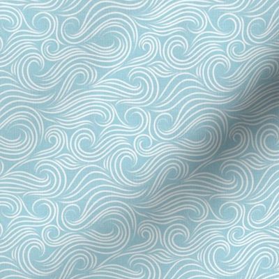 Sky Blue Waves Linen | Small Scale