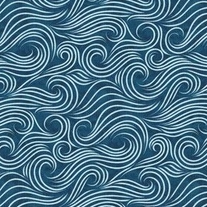 Navy Blue Waves | Small Scale