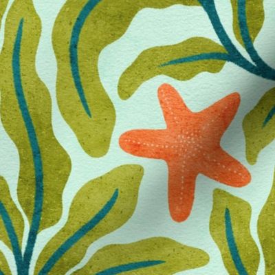 Starfish and Seaweed | Blue | Large Scale