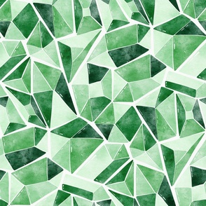 Watercolour Emerald Crystals | Large Scale