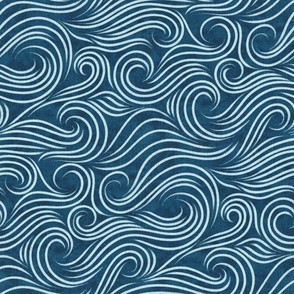 Navy Blue Waves | Large Scale