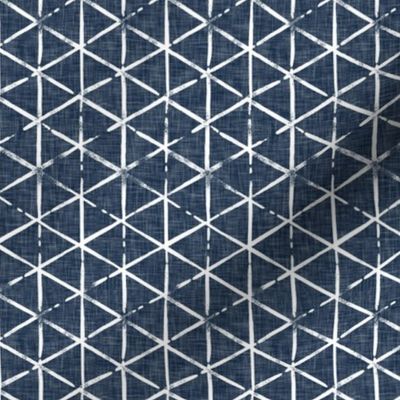 (extra small scale) textured triangles - wholecloth coordinate - navy - (90) LAD22