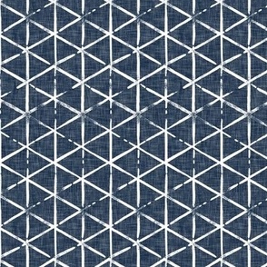 (extra small scale) textured triangles - wholecloth coordinate - navy - (90) LAD22