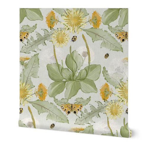 Weedy Botanical (large scale) Wallpaper | Spoonflower