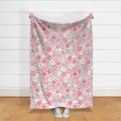 Cherry Blossom- Pink- Large- Sakura Flower- Spring Flowers- Japanese Floral- Japan- Coral- Mint- Cotton Candy- Floral Nursery Wallpaper- Home Decor Fabric- Kawaii