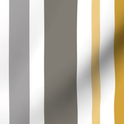 Varied Vertical Stripes // Butterscotch, Battleship Gray, Medium Gray, Black and White