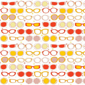 Stars, Stripes & Sunglasses Orange/Yellow - Â© Lucinda Wei