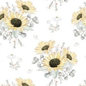 Sunflower and Daisies Autumn Design