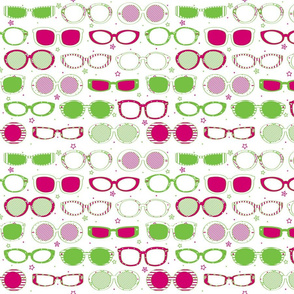 Stars, Stripes & Sunglasses Pink/Lime - Â© Lucinda Wei