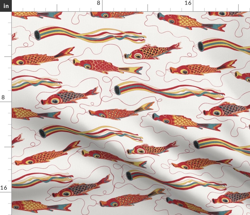 KOINOBORI CARP WINDSOCK - JAPANESE BRIGHT COLORS ON ARTPAPER