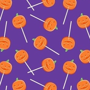 Halloween Pumpkin lollipops  - purple - LAD22 
