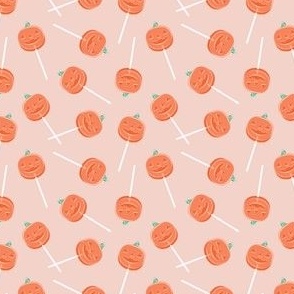 (small scale) Halloween Pumpkin lollipops  - pink - LAD22 