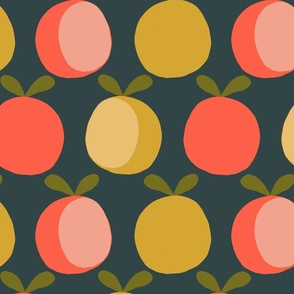 Large Scale Graphic Citrus Fruit in Navy