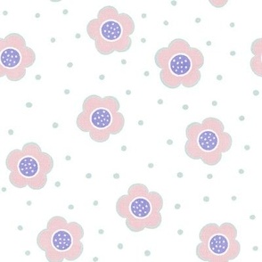 Mod Pastel Buttercups (cotton candy pink- white) small // Petal Solids Candy 