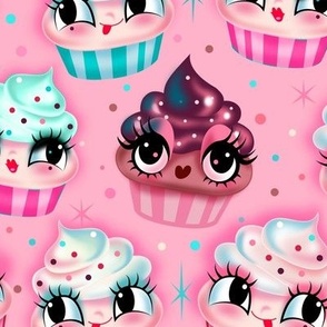 Large- Cute Cupcakes Pink