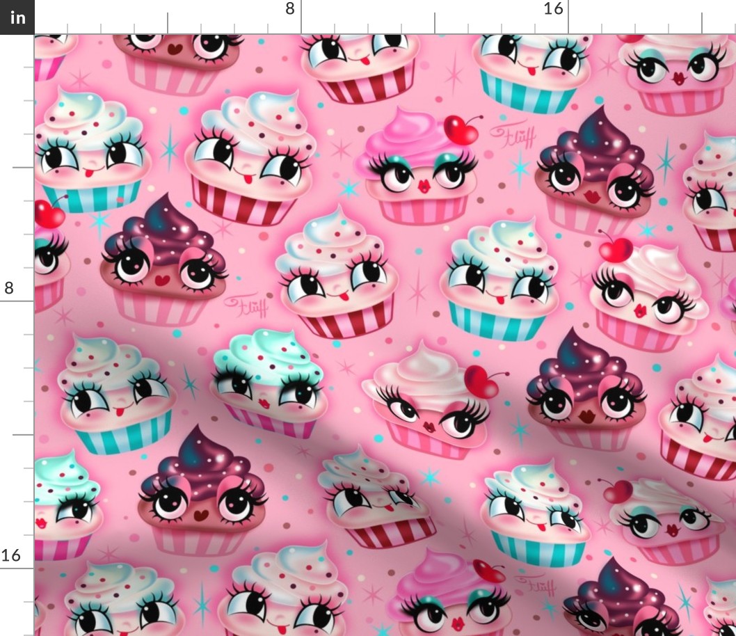 Large- Cute Cupcakes Pink