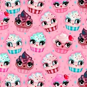 Medium- Cute Cupcakes Pink
