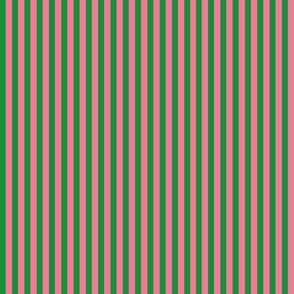 Watermelon Pink and Green Stripes