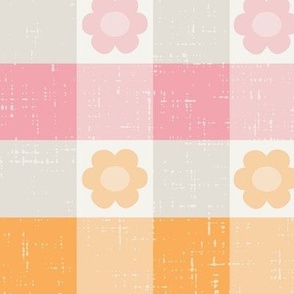 Summer Daisy Gingham - Large scale