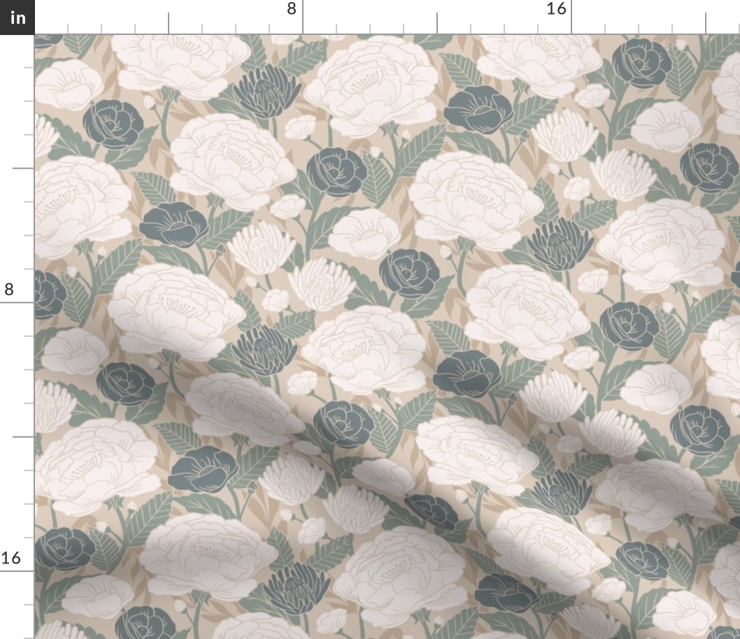 Spring Garden on Taupe - Small
