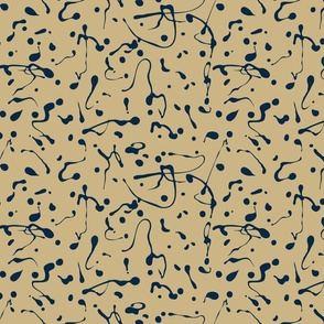 Splatter in taupe and dark navy blue 1-12