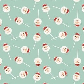 (small scale) Santa Lollipops - Christmas Candy Suckers - mint - LAD22