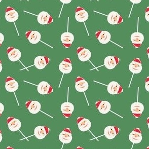 (small scale) Santa Lollipops - Christmas Candy Suckers - vintage green - LAD22