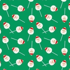 (small scale) Santa Lollipops - Christmas Candy Suckers - green - LAD22