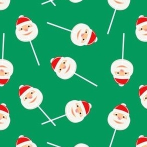 Santa Lollipops - Christmas Candy Suckers - green - LAD22