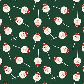 (small scale) Santa Lollipops - Christmas Candy Suckers - dark green - LAD22